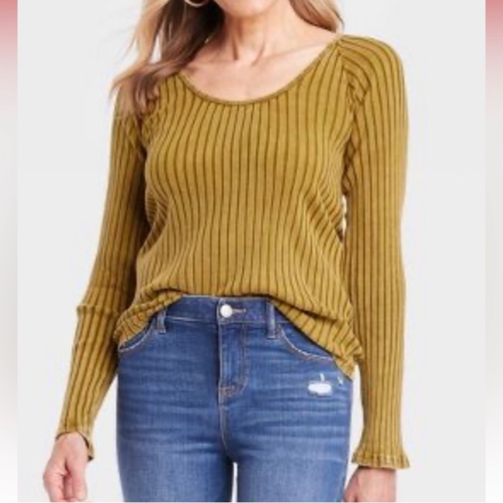 Knox Rose Mustard Ribbed Casual Shirt